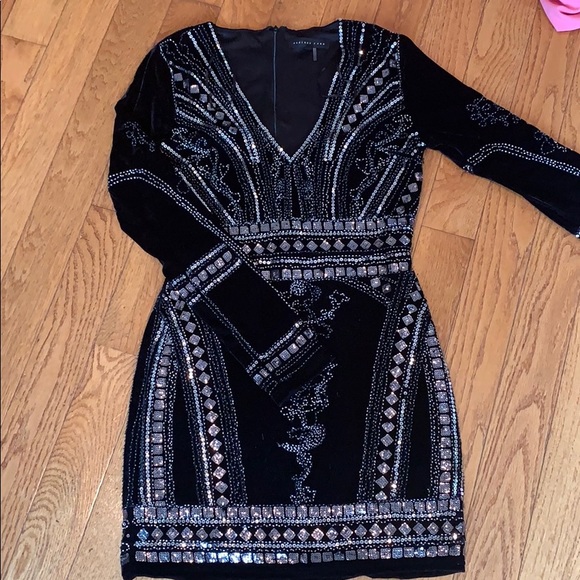 velvet embellished dress